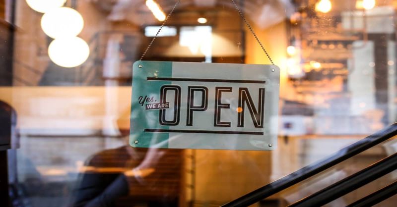 Winkel bordje open